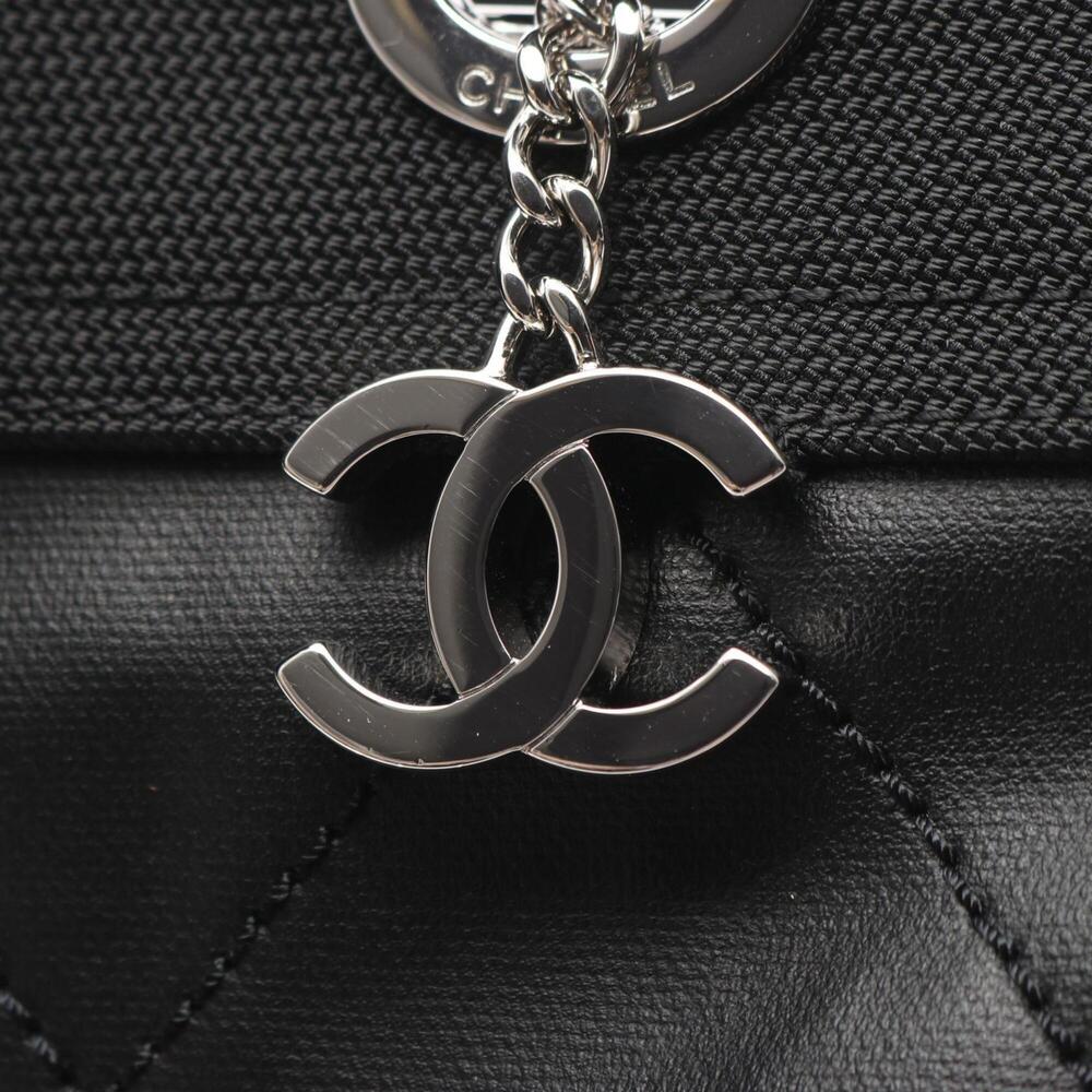 Chanel Paris Biarritz PM Tote Bag Handbag, Coated Canvas Leather, Women's, Bl... - Picture 7 of 9